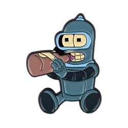 Whimsical Cartoon Robot Enamel Pin - Fun Lapel Accessory (4)