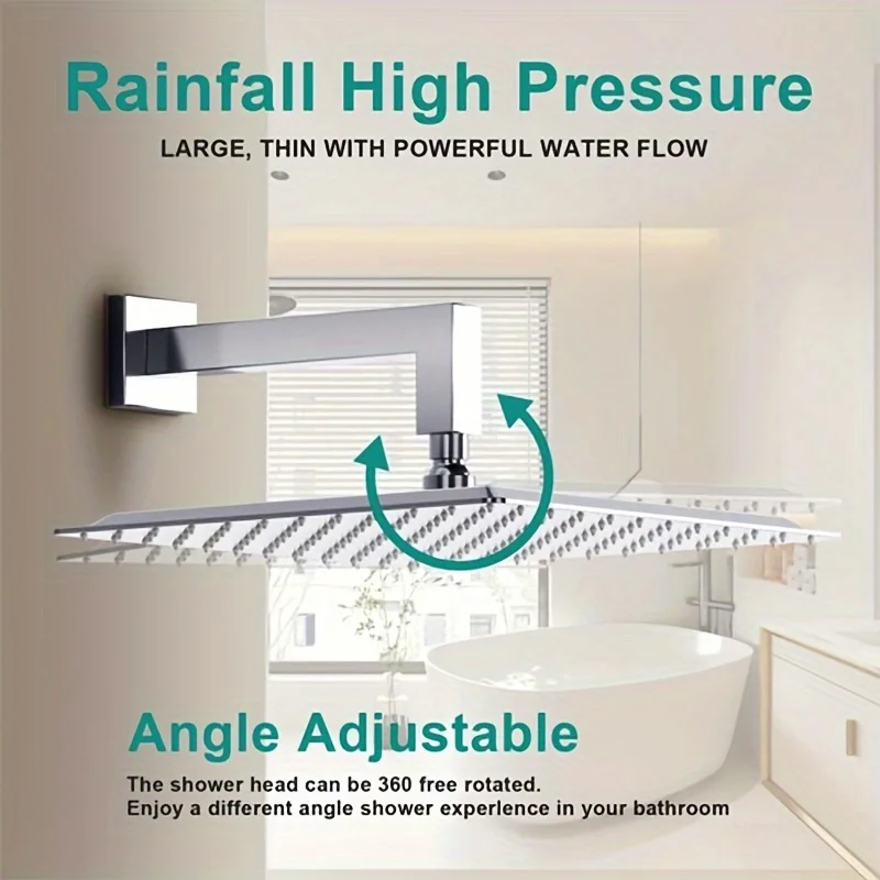 Bourdillat 16 inch / 20 inch Black / Mirror Shower Head Thickened Stainless Steel Large Rain Shower head top 6