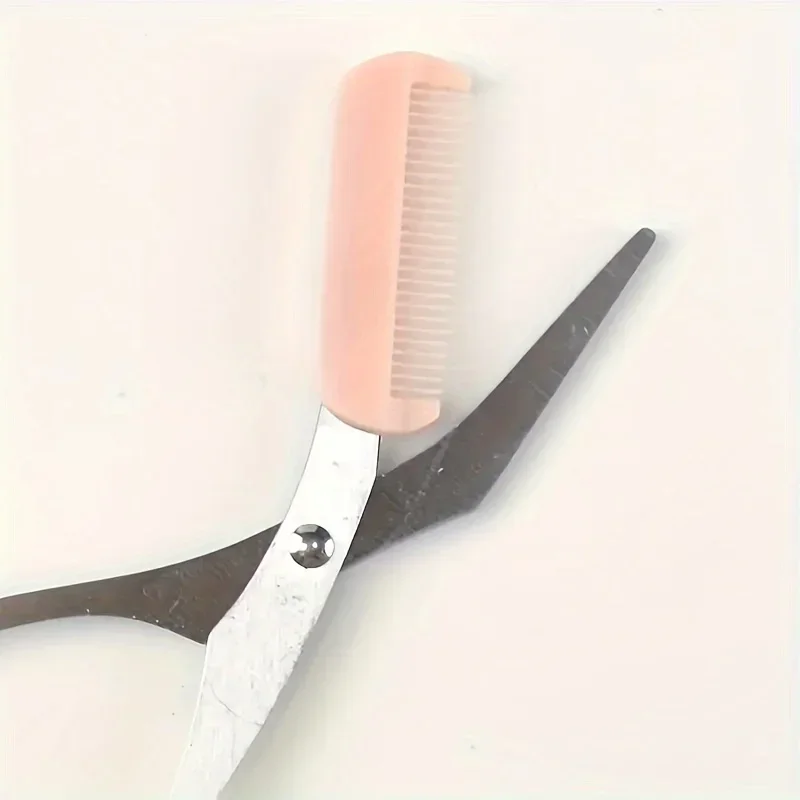 Eyebrow Trimmer Set Pink Eyebrow Trimming Scissors With Built-In Comb Precision Grooming Tool Perfect Brows Beauty Tool 1pc