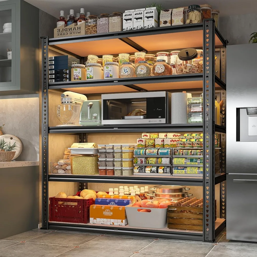 2500LBS Garage Shelving 72''H Storage Shelves Heavy Duty Shelving 5 Tier Metal Shelves for Garage Shelves Adjustable Shel 5