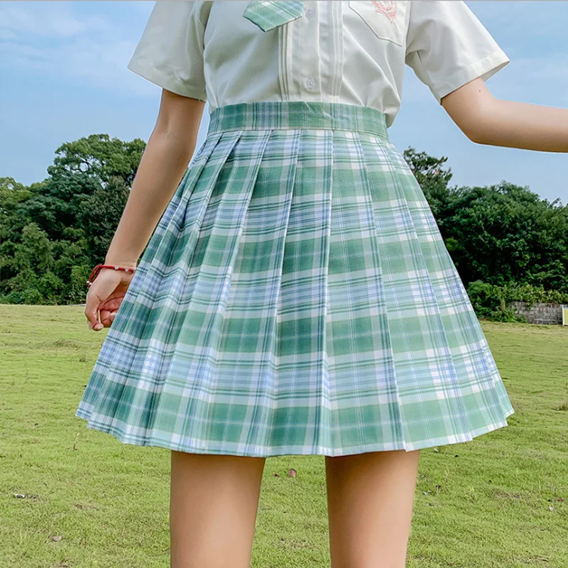 plaid skirt New Korean version of pleated skirt 2022 high waist summer women's skirt sexy plaid mini skirt dance skirt brown skirt