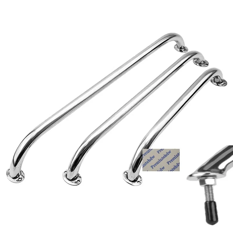 1Piece Polished 316 Stainless Steel Round Rail Grab Handrail Screws Marine Boat Yacht Deck Hardware