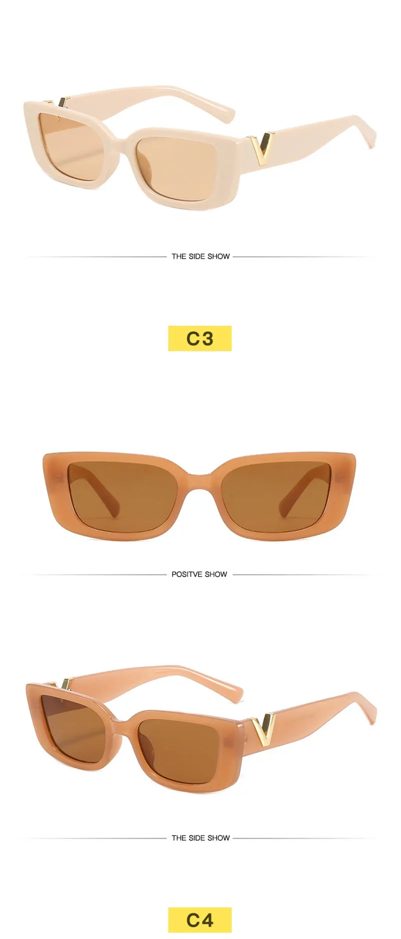 Square Sunglasses For Women Vintage Rectangle Frames Uv Protection_voghion.com