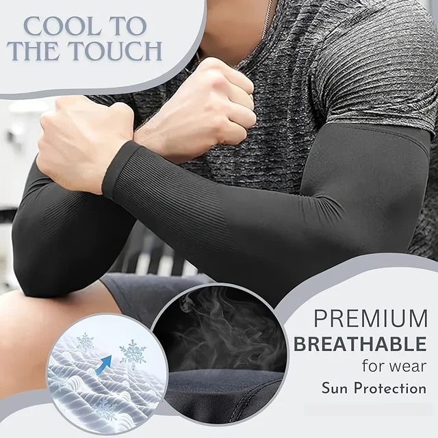 3 Pairs Unisex Sun Protection Arm Sleeves Breathable Cooling Arm Covers For Outdoor Activities Cycling Running Mountaineering 3