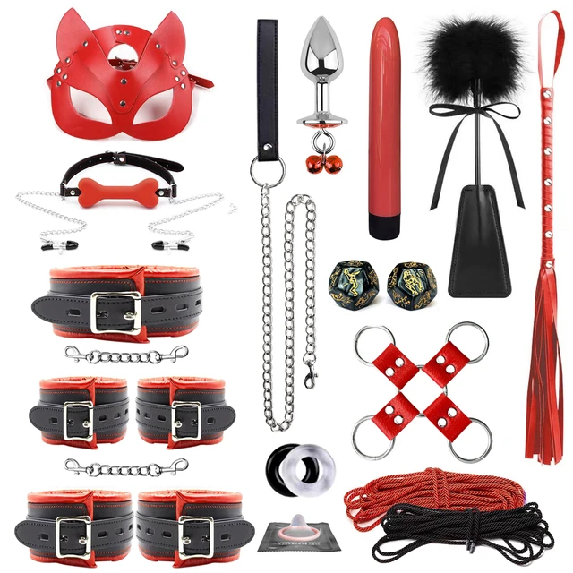 Juego De Bondage BDSM, Juegos De Cama Eróticos, Esposas Para Adultos,  Pinzas Para Pezones, Látigo Para Azotes, Tapón Anal, Vibrador, Kits SM, Juguetes  Sexuales Para Parejas De 23,29 €