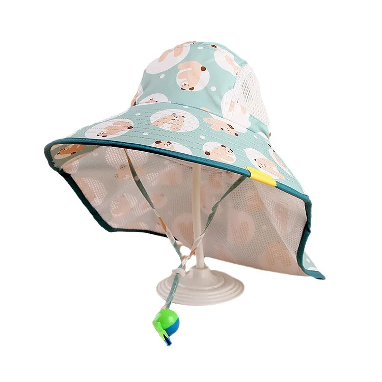 Breathable UPF50+ Sun Protection Beach Hat for Men Women Kids Baby, Summer Outdoor Wide Brim Sun Hat with Adjustable Neck Cover