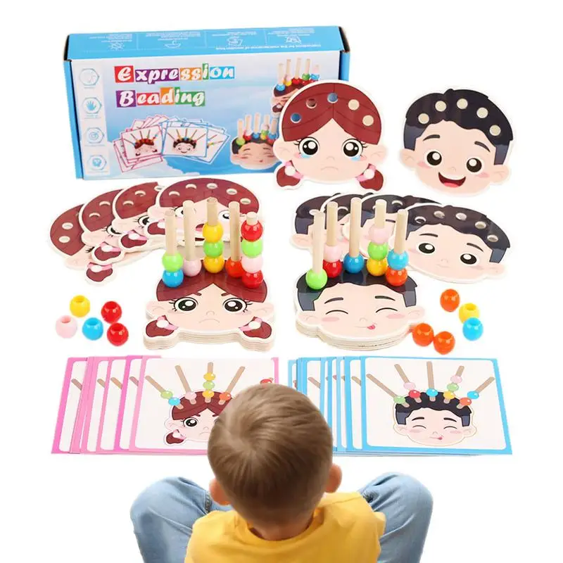 Beads Sequencing Toy Color Stacking Sorter Color Recognition Game For Fine Motor Skills STEM Toys For Boy Girl Ages 3