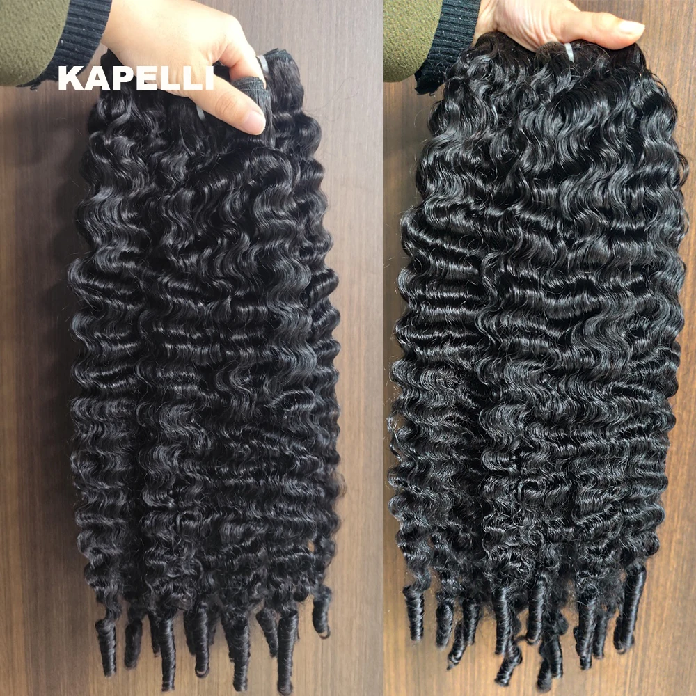 30inch Burmese Curly Hair Bundles 15A Burmese Curly Weave Bundles Deal 100% Raw Human Hair Ocean Spiral Curly Hair Extensions 2