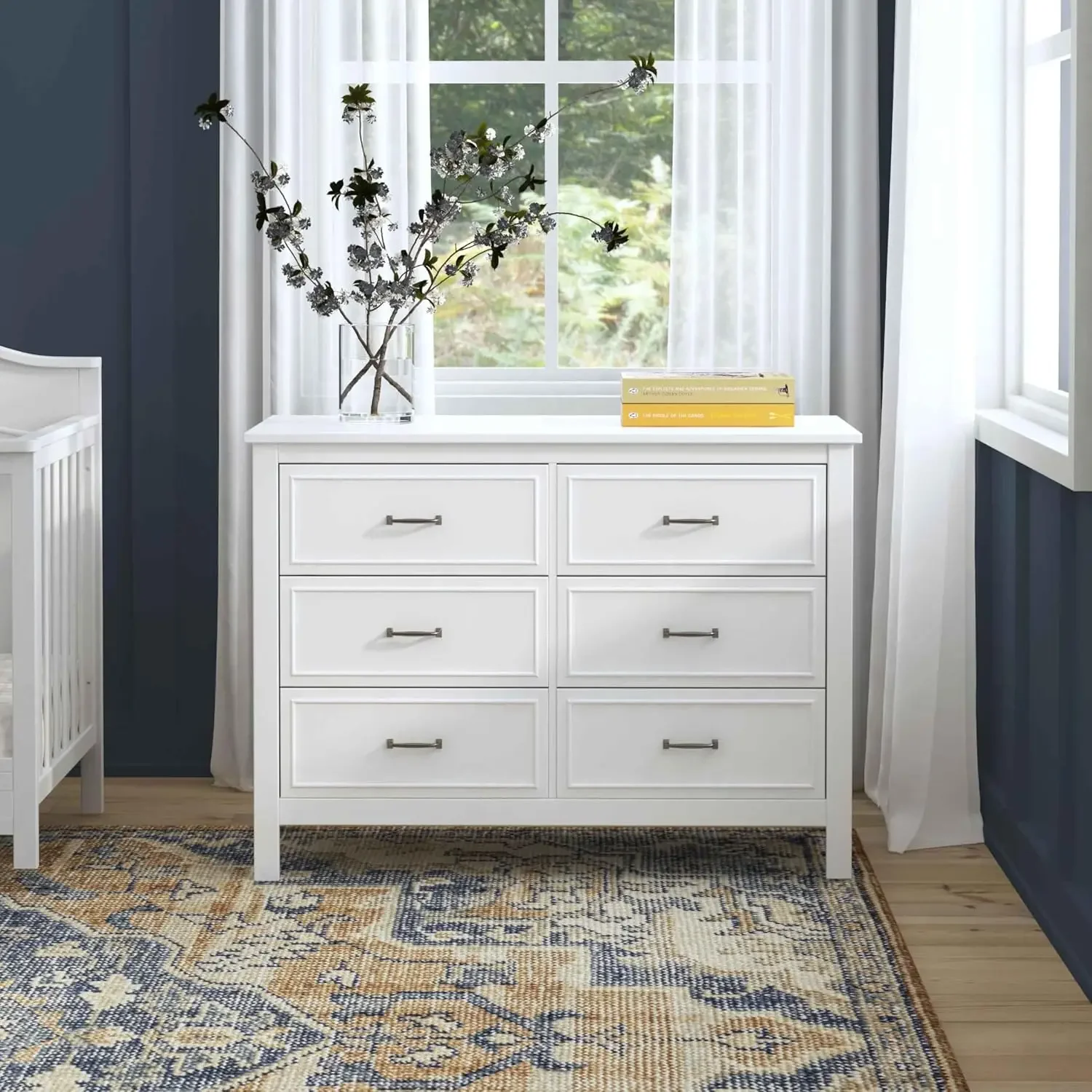 NEW-Charlie 6-Drawer Double Dresser in White