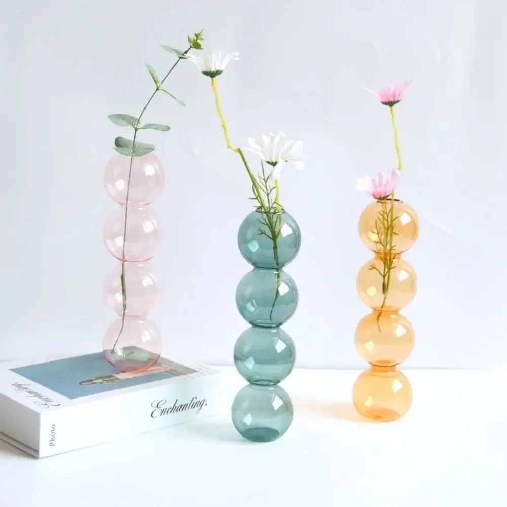 Living Room Glass Vase Creativity Contracted Dining Room Flower Arrangement Dry Flower Simulation Flower Decor Christmas Gifts