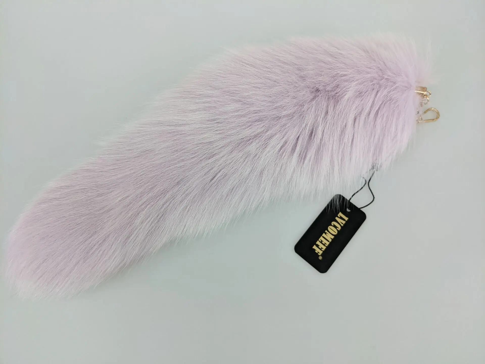 Luxurious Natural Fox Fur Tail Keychain - Chic Y2K Fashion Accessory, 40 cm