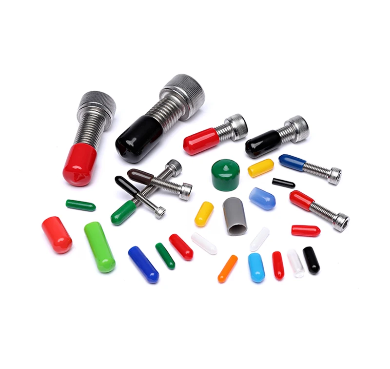 Black Red 1.3-90mm Rubber Cap Seals Nuts Silicone Sleeve Stopper Plugs Soft Cover End Caps Thread Protection Protective Lid Plug