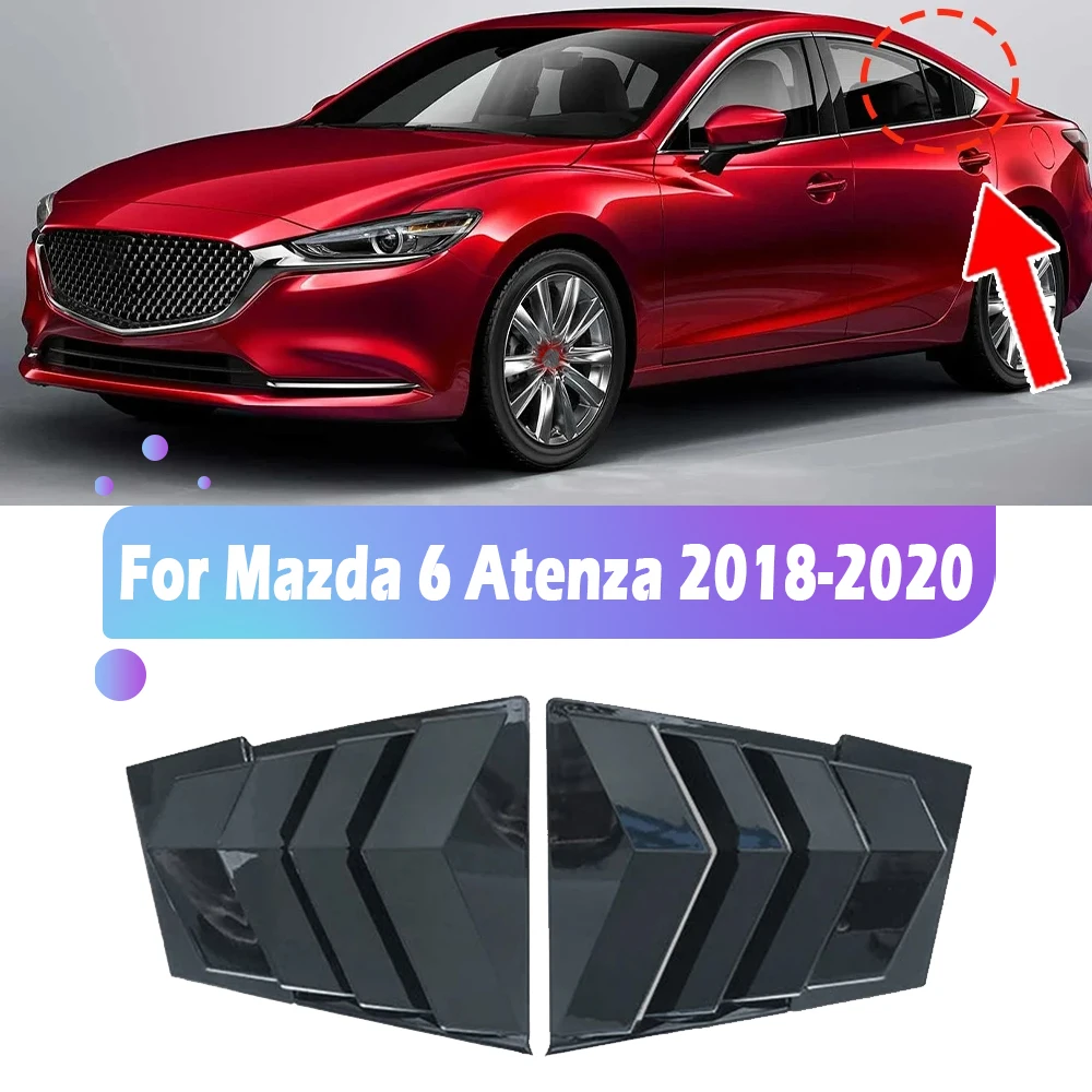 

2 Pcs Window Louver Side Vent Trim For Mazda 6 Atenza 2018 2019 2020 Car Rear Window Shutter Cover Auto Accessories Carbon Fiber