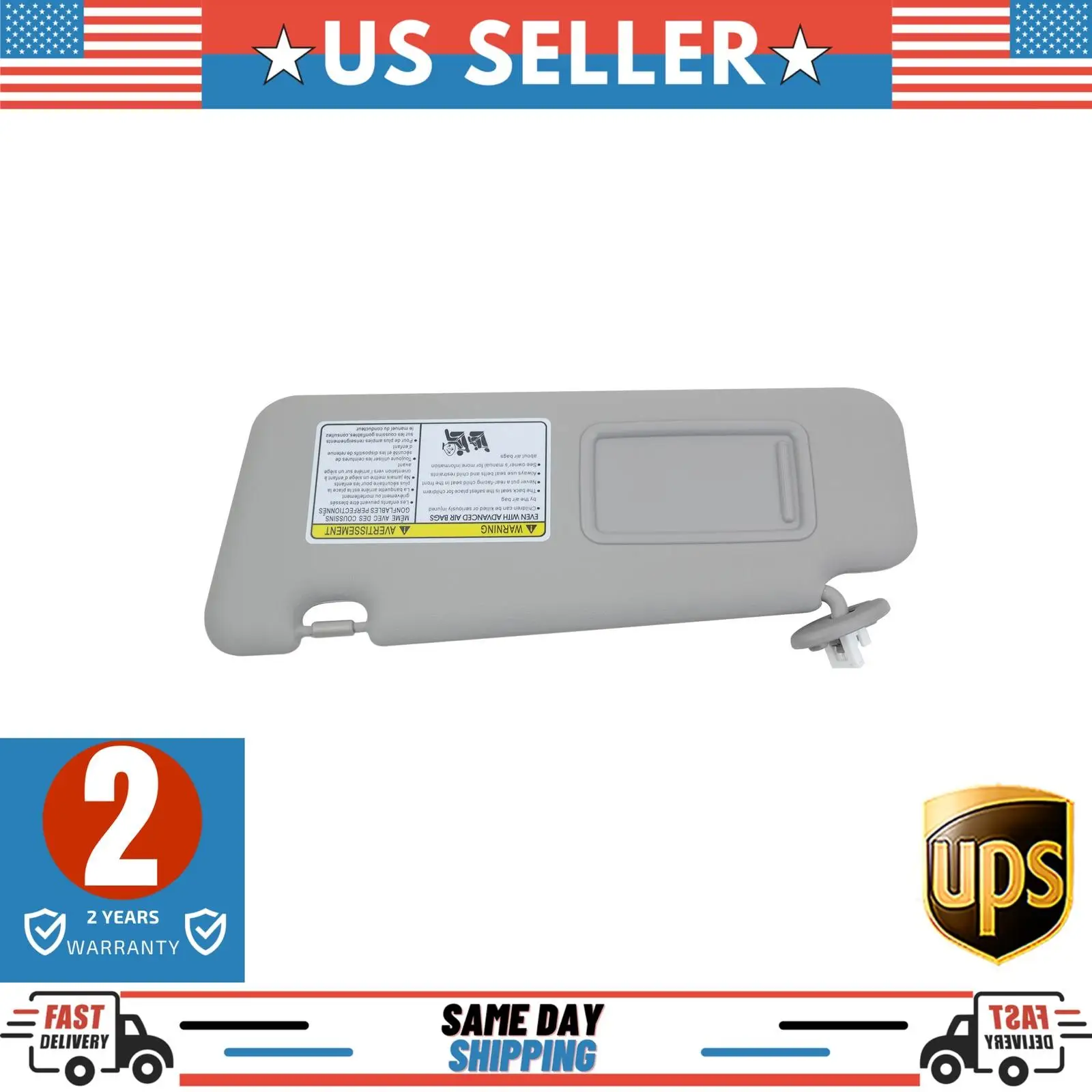 AP01 Gray Sun Visor W/ Sunroof Front Left for Toyota Highlander 2.7L 3