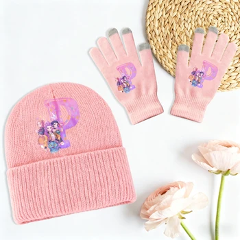 cappellino piu guanti con lettera nome personalizzata 1