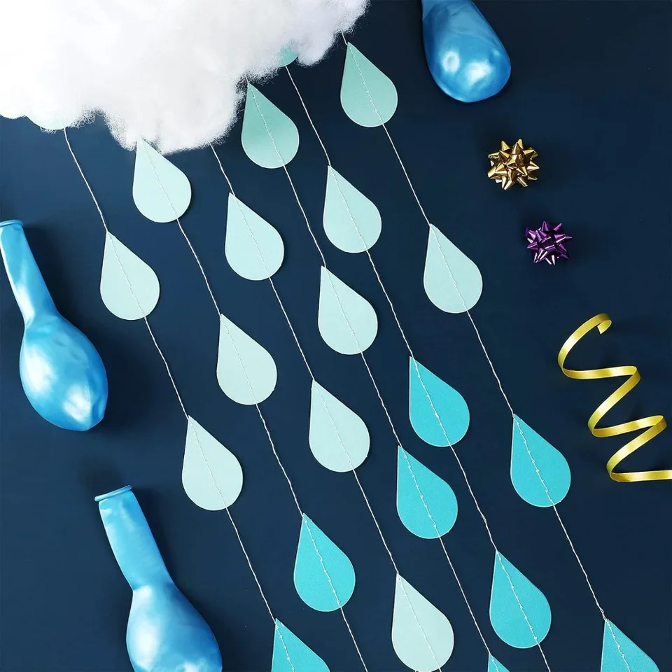 Blue Raindrop Garland Party Decorations Pack