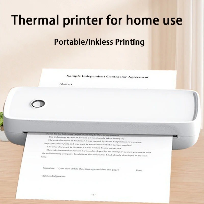 

Portable Printer Office Mini Printer Small Home A4 Inkless Micro Thermal Printer A80 Bluetooth