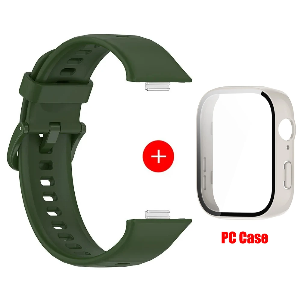 Silicone Watchband with PC Case and Screen Protector for Huawei Watch Fit3 - Replacement Accessories