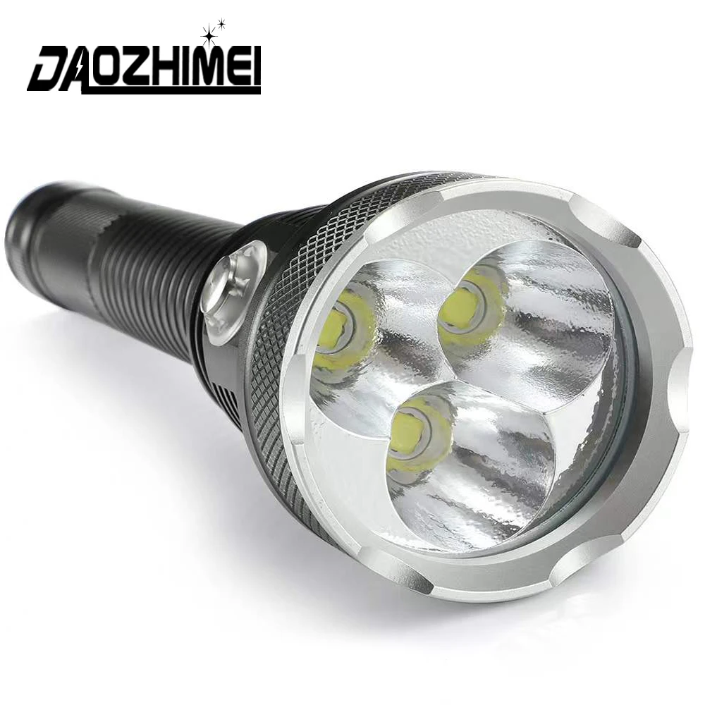 LED Diving Flashlight 3*XHP70 Yellow/White Light  Dive Lamp 5 Modes headlight 26650 Torch Underwater Waterproof Lantern Lamp