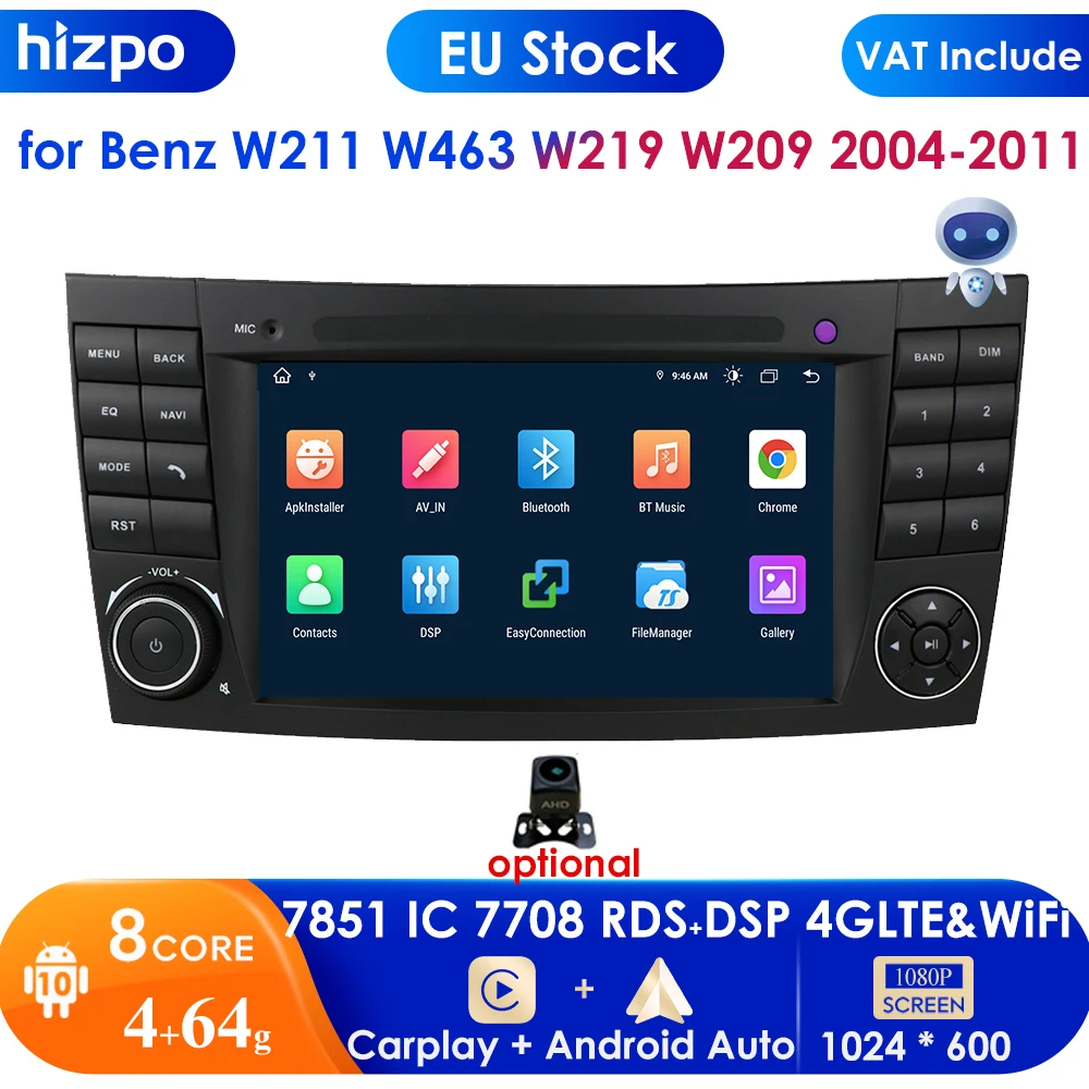 4glte Carplay Android Car Radio Gps For Mercedes Benz Eclass W211