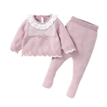 Pull à manches longues et pantalon long pour bébés fille