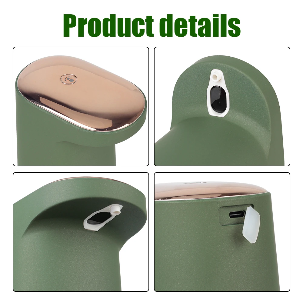 450ML Foam Liquid Soap Dispenser Hand Free USB Rechargeable Portable Touchless Automatic Foaming For Bathroom Kitchen 4