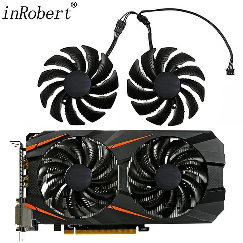 Ventilador Resfriador 4pin 88 mm T129215su Pld09210s12hh para Gigabyte Gtx 1050 1060 1070 960 rx 470 480 570 580 Ventilador Cooler para Placa Gráfica