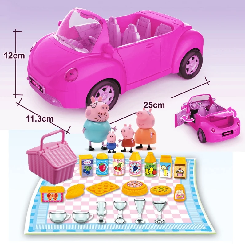 Hasbro Peppa Pig Toy Car Set Anime Action Doll Pig Family George