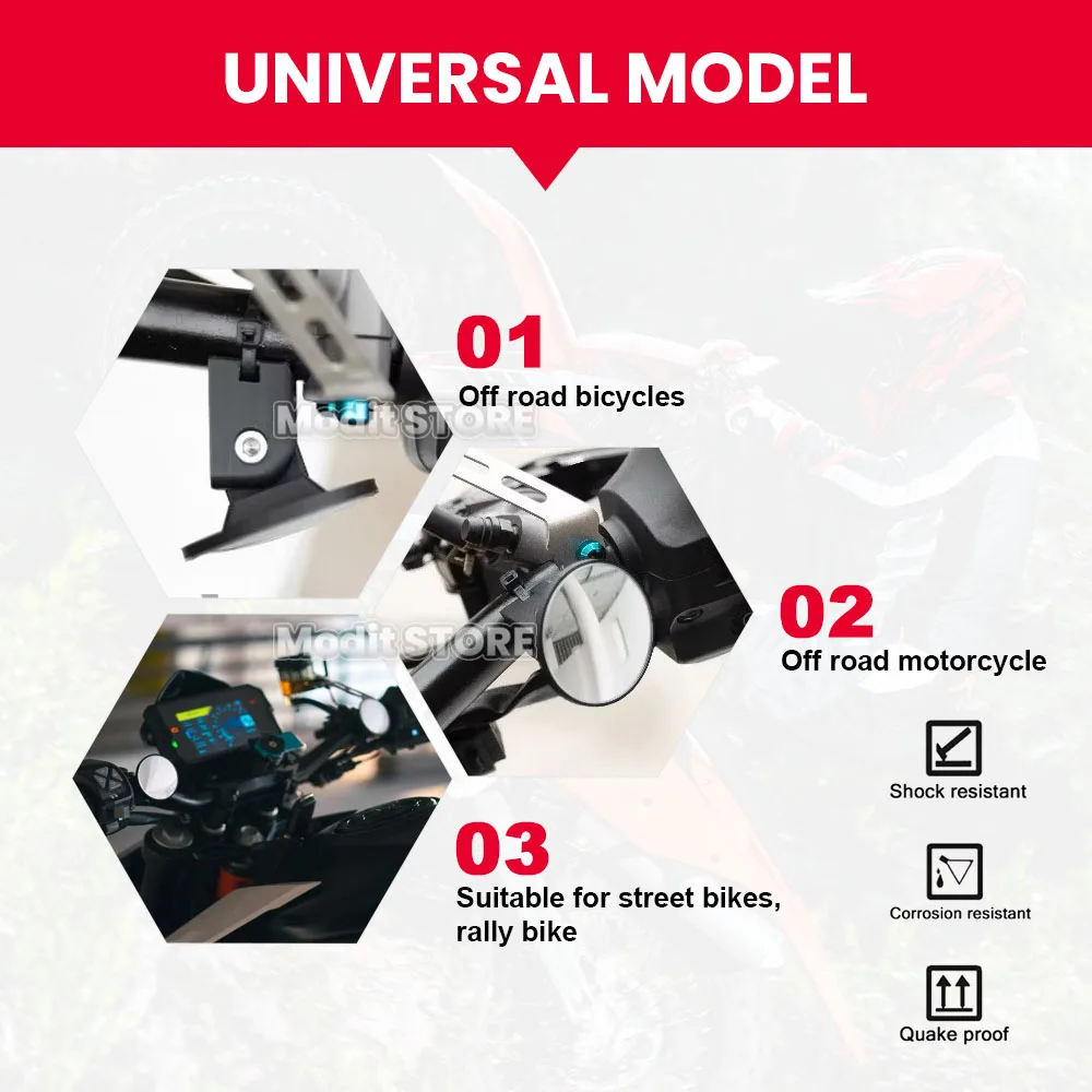 Enhanced Motorcycle Circular Rearview Wide-Angle Mirror