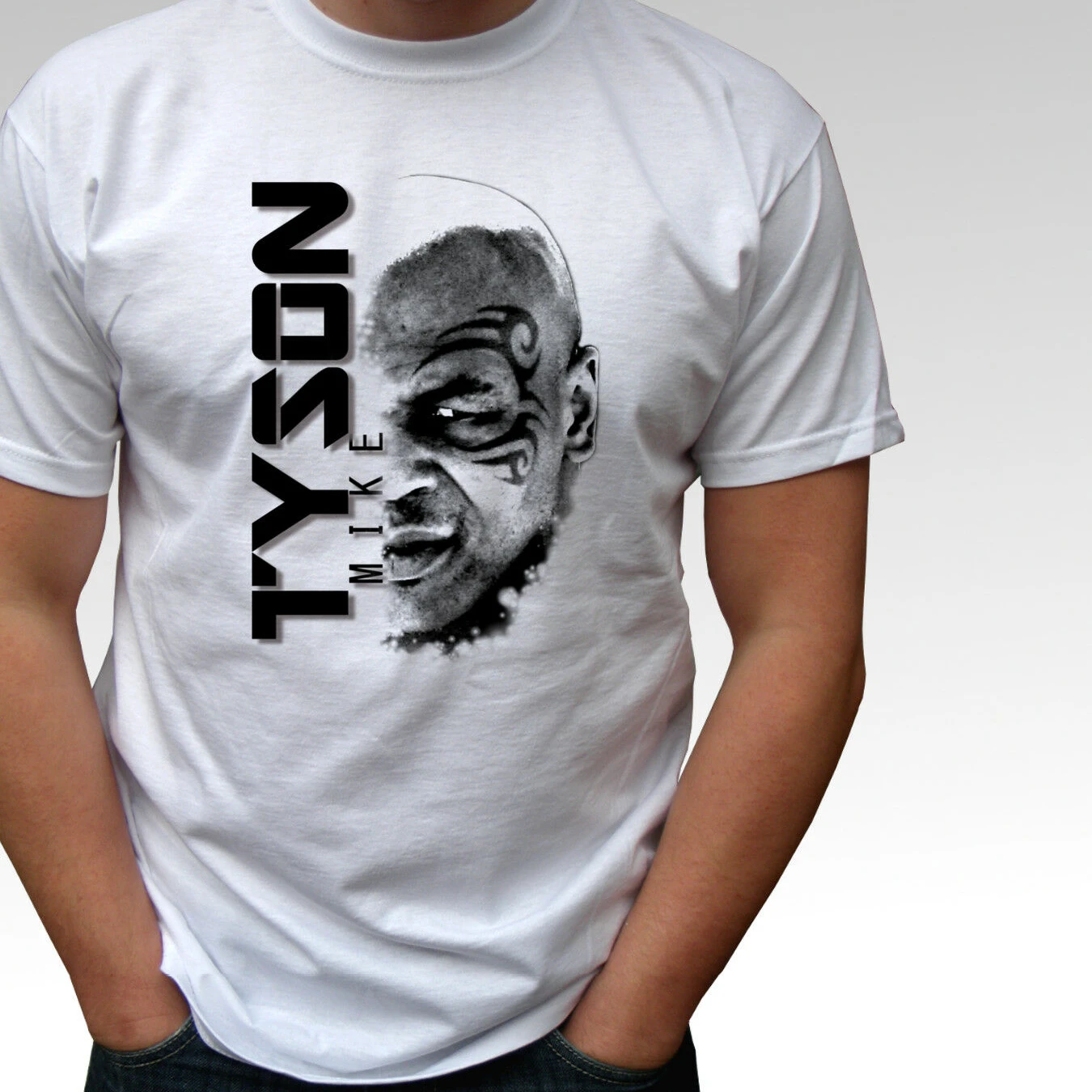 Mike Tyson White T-Shirt Boxing Top - New 100% Cotone Manica Corta O-Collo T-Shirt Casual Mens Top