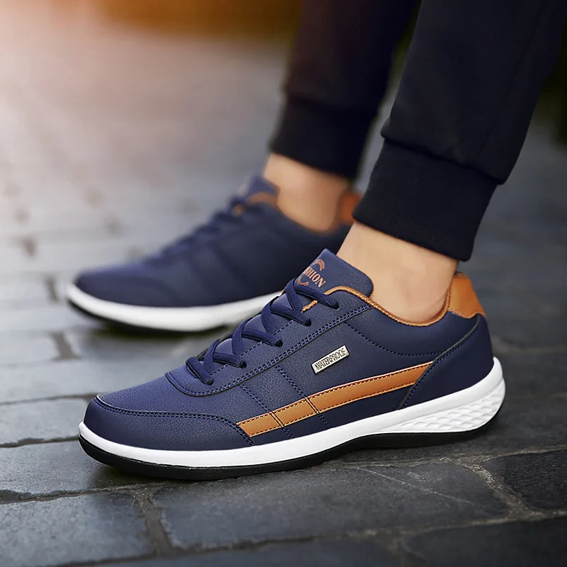 

Shoes Leather Men Sneakers Trend Casual Shoe Italian Breathable Leisure Male Sneakers Non-slip Footwear Men Vulcanized Shoes2023