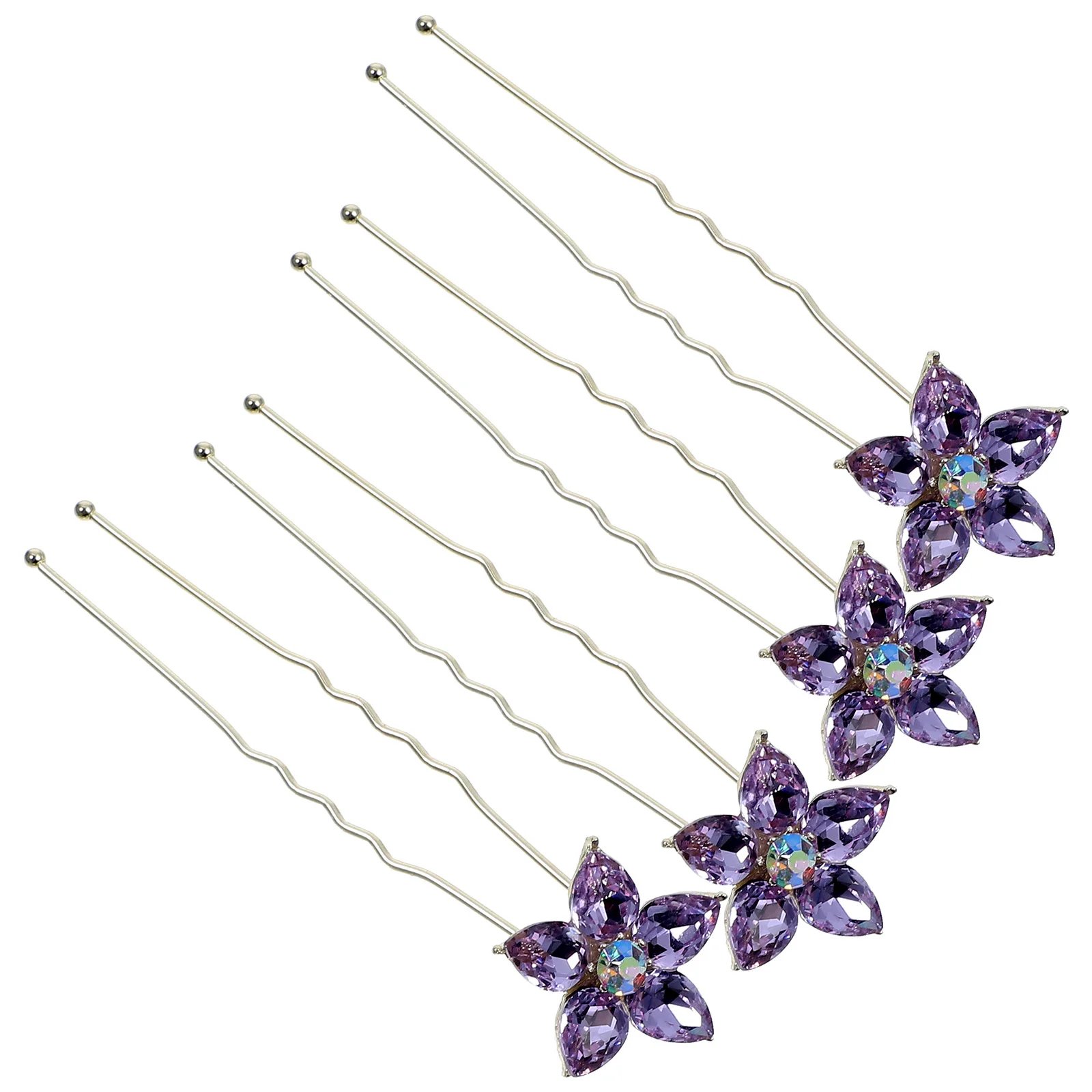 

4pcs Wedding Hair Pins Rhinestone Hair Pieces U Shaped Bride Hair Clips Hair Decorations