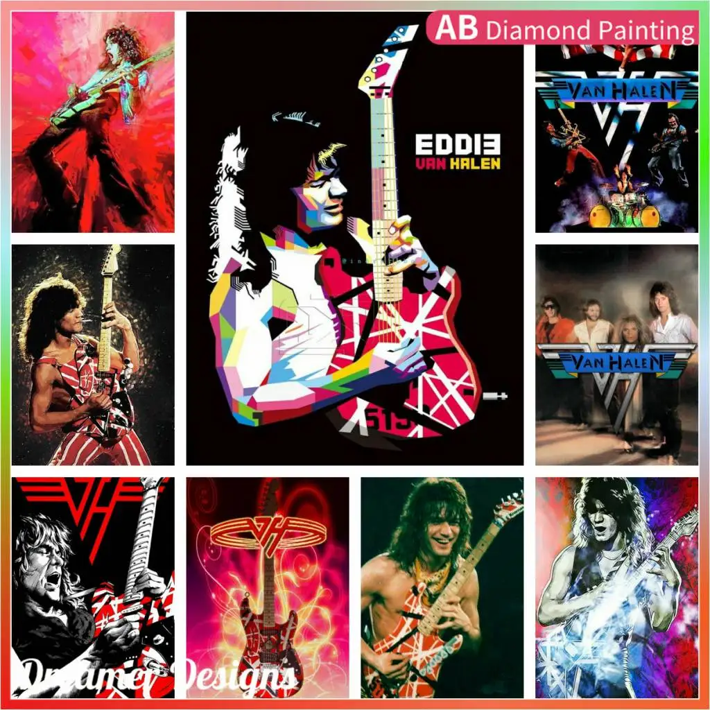 

Eddie Van Halen Guitarist in A Classic Band Creation Offers Masterpiece Puzzle 5d Stitch Art AB Diamond Painting Mosaic Noveltie