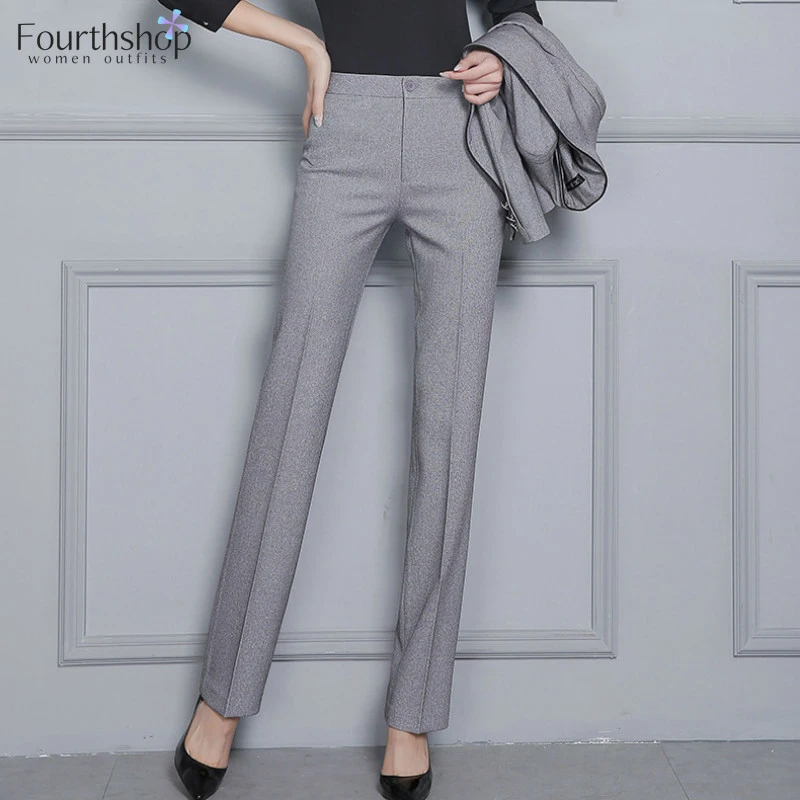 preferible Formación élite Pantalones formales de oficina para mujer, uniformes de trabajo de  negocios, Color negro y gris, ropa femenina recta, 2022| | - AliExpress