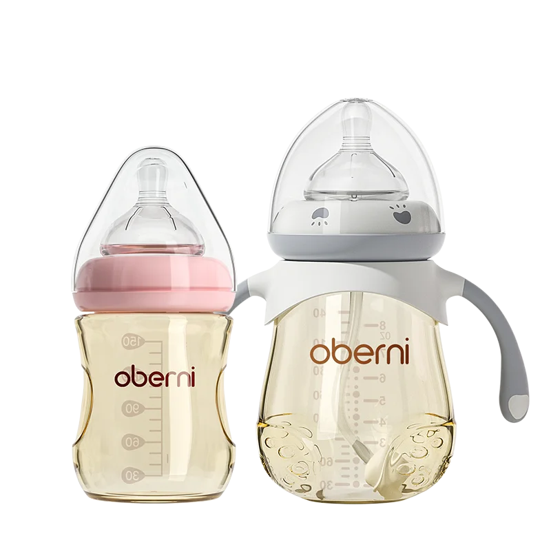 Oberni Baby Bottle Feeding Set for PPSU Materials 150ml+240ml Wide Neck with supper soft Silicone nipple