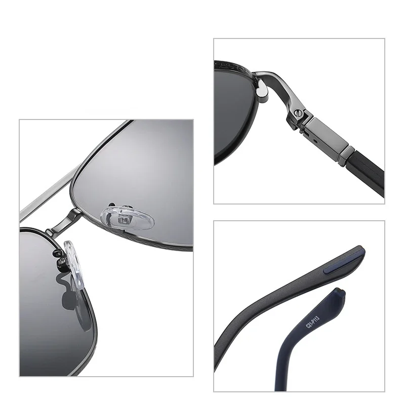 Metal Frame Sunglasses Square Sunglasses Polarized Men Woman Driving Goggles Fashion Shades Gradient Lens UV400
