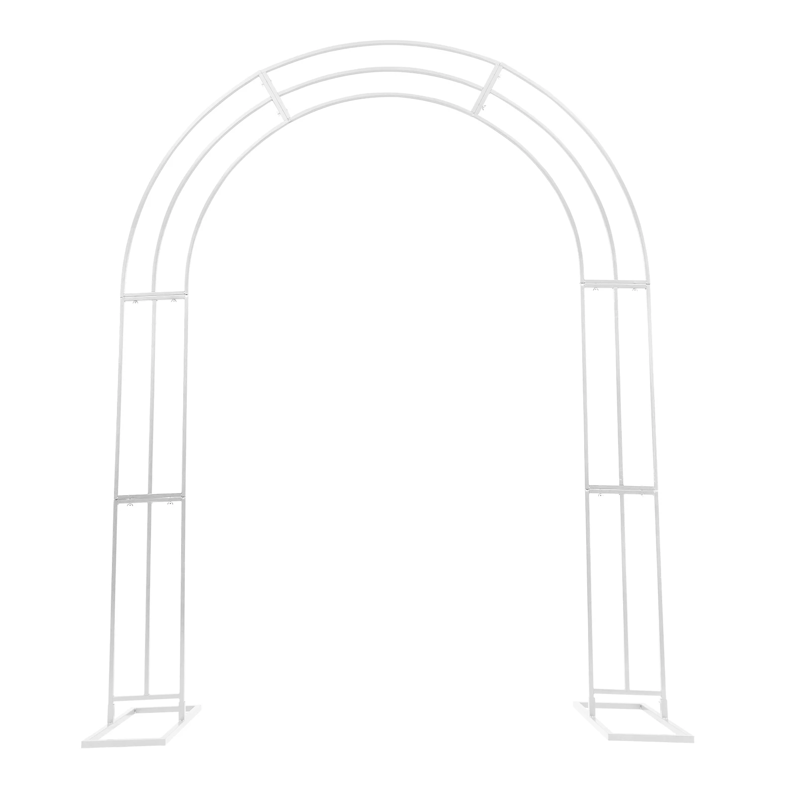 Romantic Wedding Garden Arch Balloon Archway Decoration Stand Climbing Flower Plant Arch-shaped Rack White/Gold 3 Layers