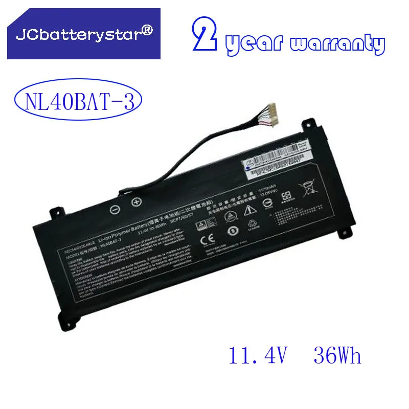 Высококачественная аккумуляторная батарея для ноутбука JC для CLEVO NL51 NL50 NL52 NL40BAT-3 NKNL52RU 11,4 в 36 Вт/ч 3175 мАч