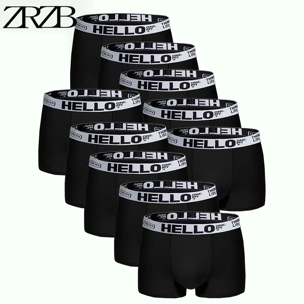 

10Pcs/Set Mens Boxer Shorts Underwear Man Sexy Men's Panties Black Boxers Milk Silk Soft Comfortable Breathable Boxershorts