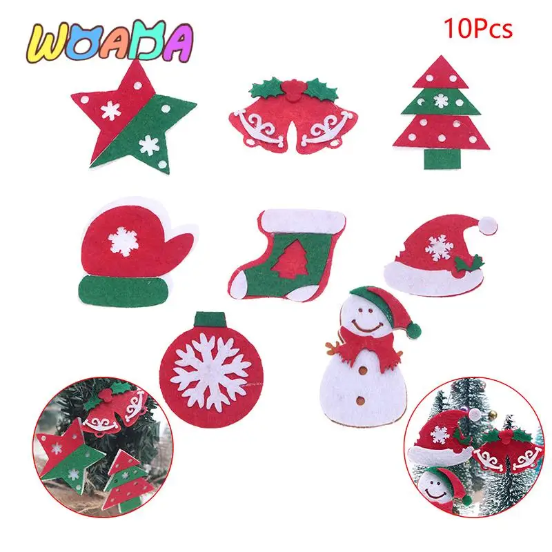 

10Pcs Dollhouse Miniature Christmas Tree Santa Claus Snowman Socks Gloves Bell Pentagram Ornament Xmas Decor