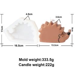 Adorable 3D Hedgehog Candle Mold - Cartoon Animal Design for DIY Crafts and Home Decor Gifts (Hedgehog mold 4)
