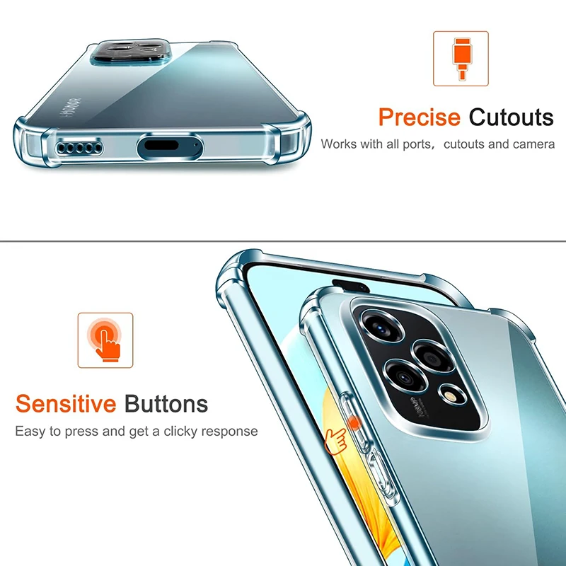 Durable Shockproof Silicone Soft Case – Ultra-Thin Clear Protective Back Cover