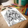 1pc 24 Pages Skull in Makeup Theme Coloring Book Art Craft Creative Expression Ideal Gift for Teens Adults 6