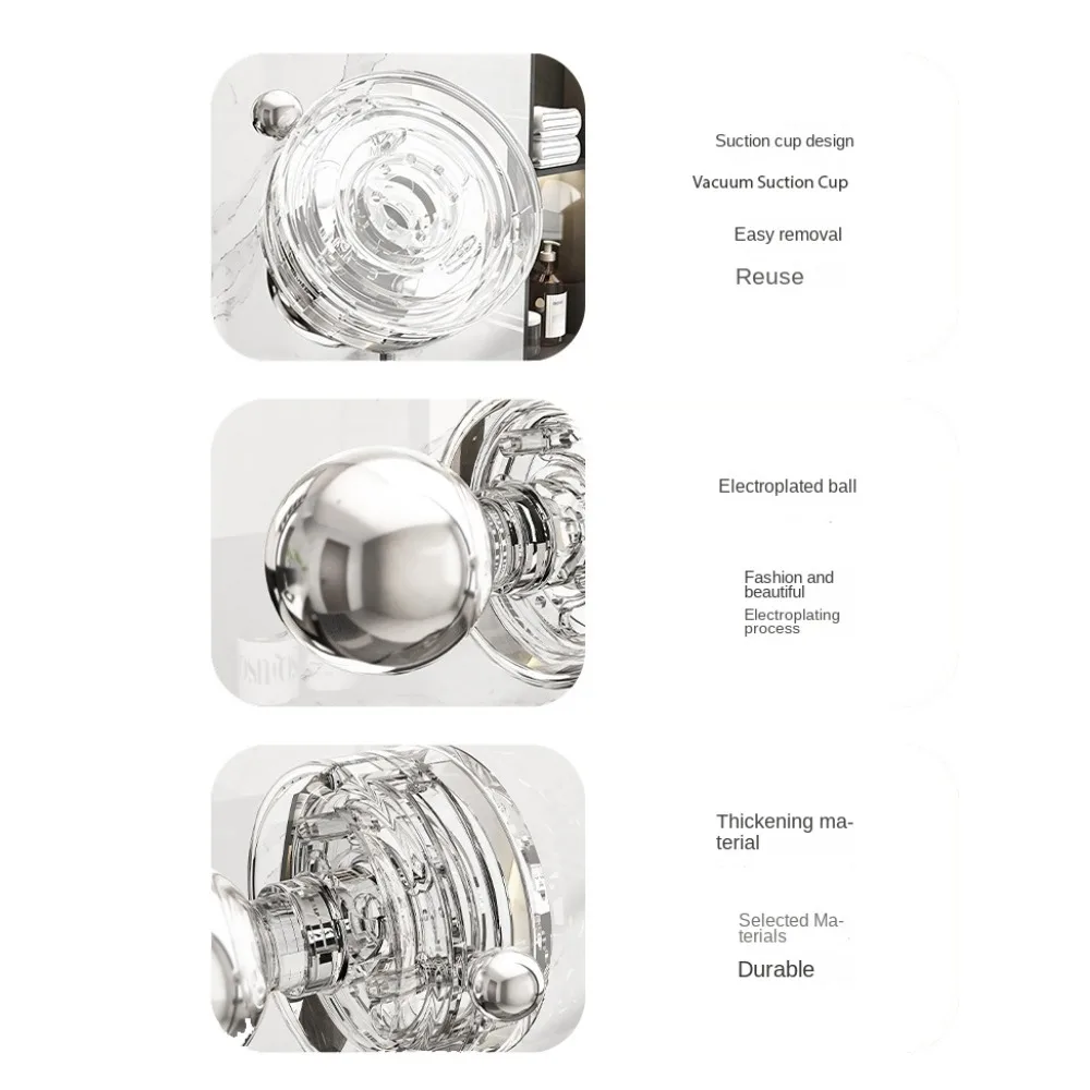 Description Picture 5 of itemNew PET Suction Cup Handle Circular Furniture Cabinet Knobs Hardware Multifunctional Drawer Handles Wardrobe