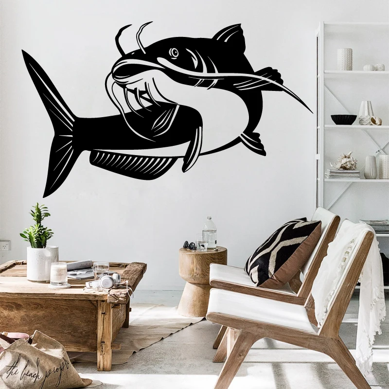 

Fishing Wall Sticker Fishing Club Fisherman Hobby Indoor Waterproof Car Sticker Room Bedroom Decorative Decal Wallpaper 2KN9