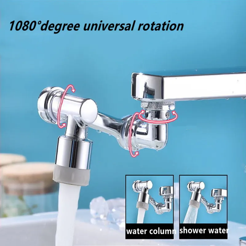 

1080° Universal water tap nozzle Faucet Extenders Aerator Washbasin Tap Extension Splash Bubbler Robotic Arm Kitchen Tap Extend