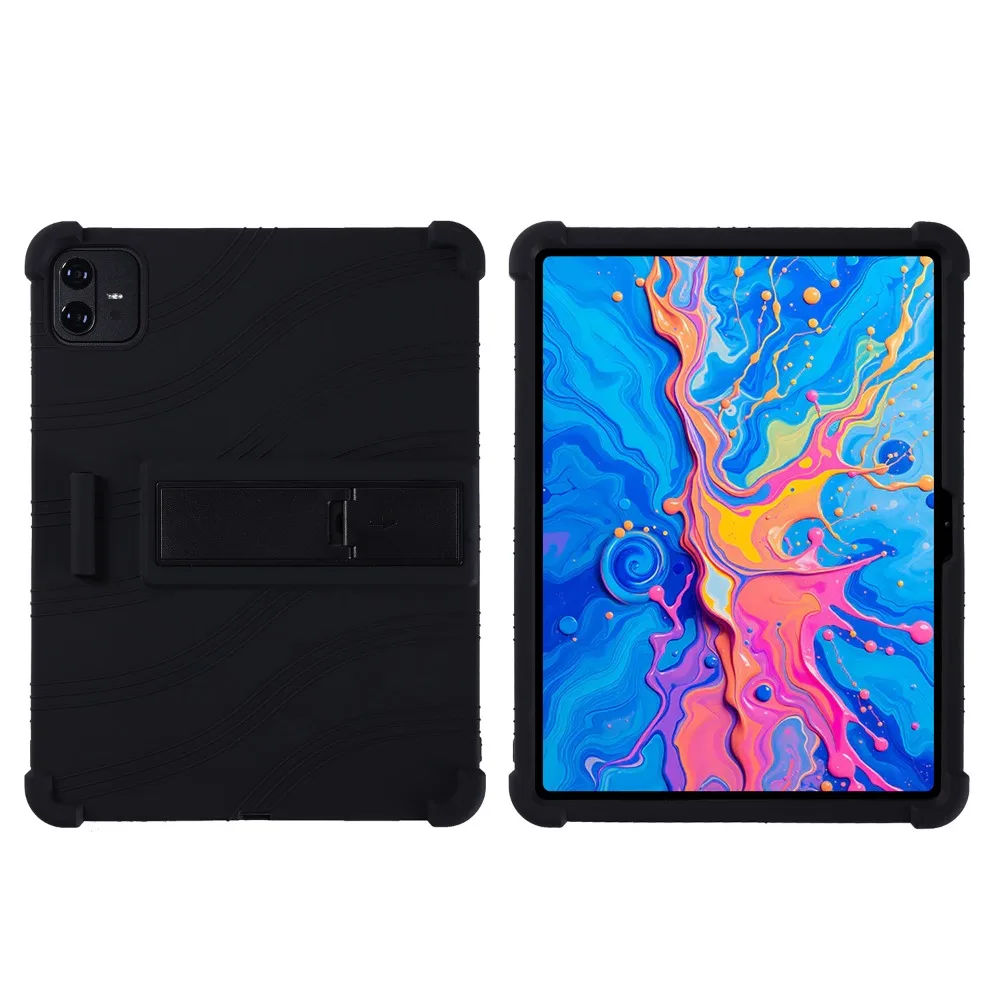 Enhanced Portable Soft Silicon Tablet Case with Rear Kickstand, Shockproof Design, 12.7