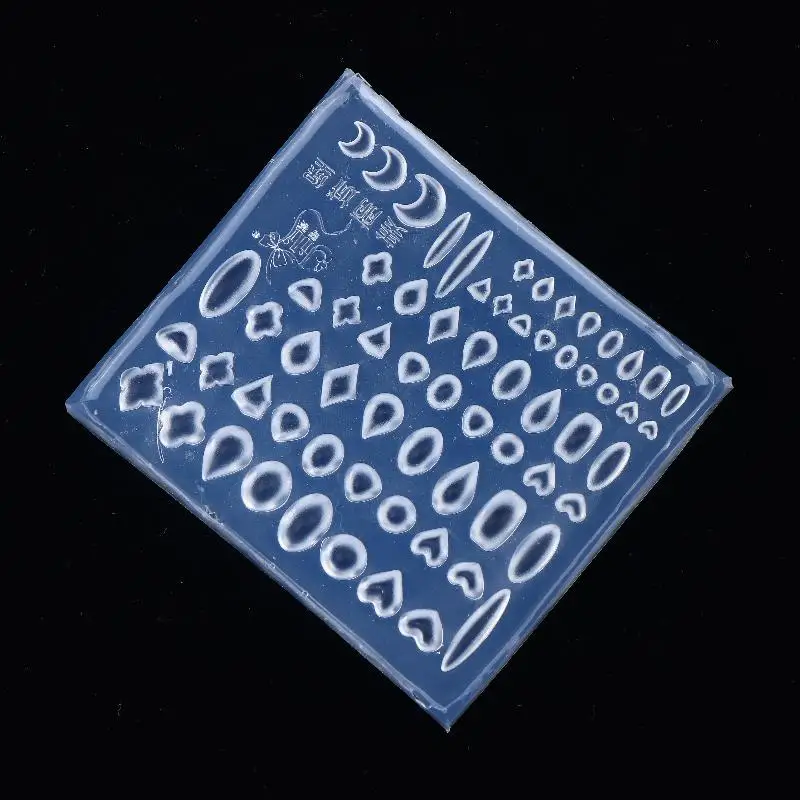 1PC 실리콘 몰드 보석 다이아몬드 하트 타원형 모양 네일 아트 DIY 투명 매니큐어 템플릿 장 네일 장식품