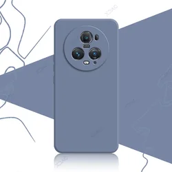 Premium Liquid Silicone Case Cover for Honor Magic 5 Series - Soft Square Design (Gray)