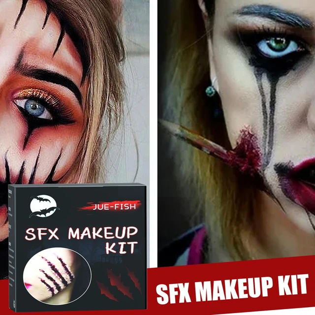 Scar Wax SFX Makeup Kit - Halloween Makeup Kit Fake Blood Makeup Special  Effects Makeup Kit Skin Wax FX Makeup for Halloween Party Stage Festival